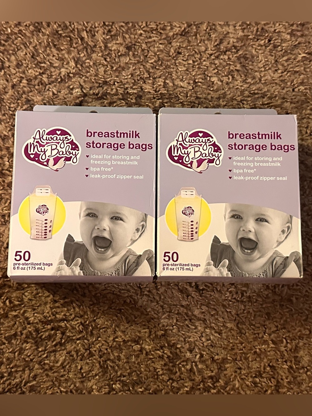 Lavender Breastmilk Storage Bags - 50 Count